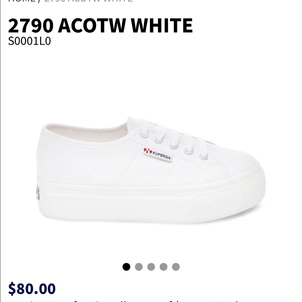 Superga white platform sneakers size 10